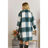 Plaid Flannel Shirt Jacket with Side Pockets