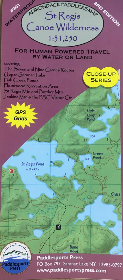 Adirondack Paddlers Map – St Regis Canoe Wilderness - Grasse River Outfitters