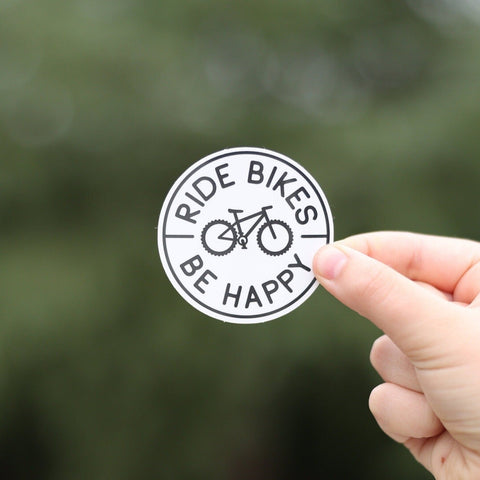 Ride Bikes Be Happy Sticker | Cyclist Decal